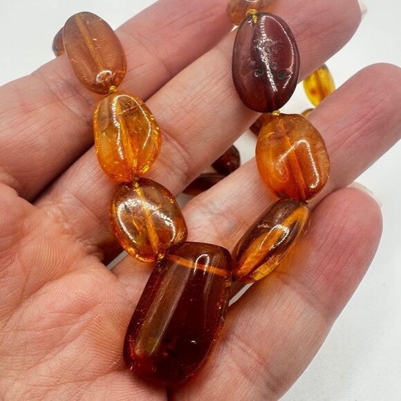 19" All genuine Amber beaded necklace with barrel clasp! - Picture 5 of 12